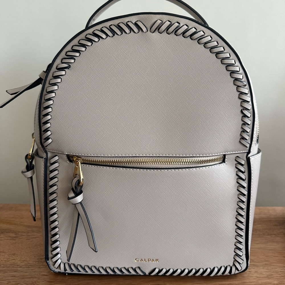 Calpak Kaya Backpack Faux Leather Beige